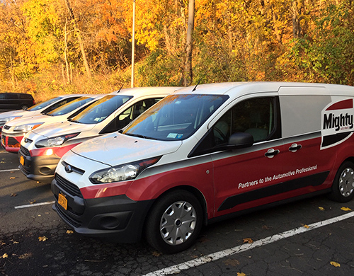 branded, parked vehicles