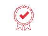 Icon of checkmark in ribbon